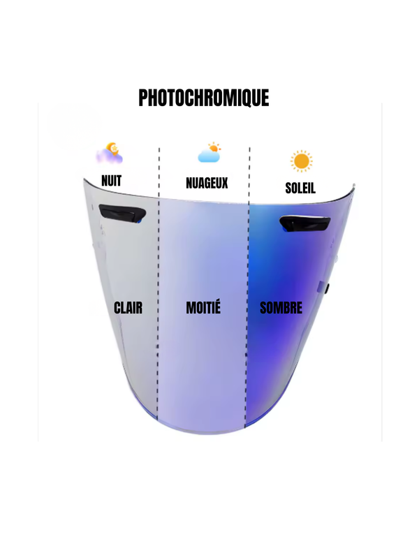Visière Photochromique Homologuée - Bleu