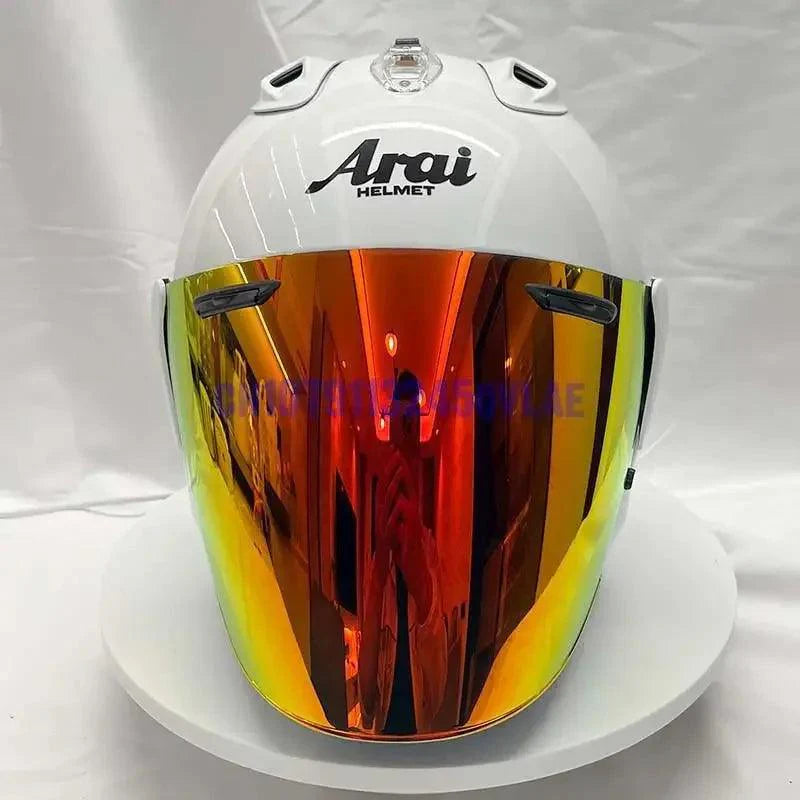Casque Blanc Brillant - VZ-RAM - 3/4 ouvert pour l'été