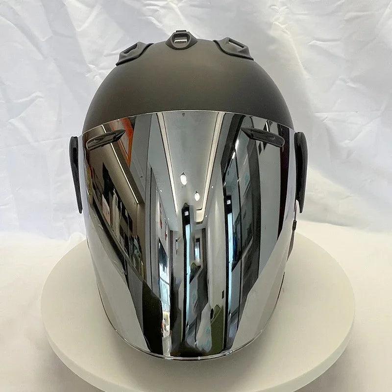 Casque Noir Mat - VZ-RAM - 3/4 ouvert pour l'été
