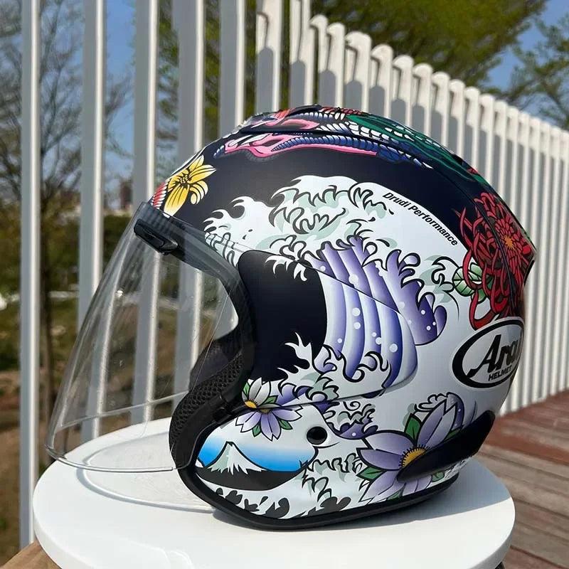 Casque Dragon Oriental Mat - VZ-RAM - 3/4 ouvert pour l'été