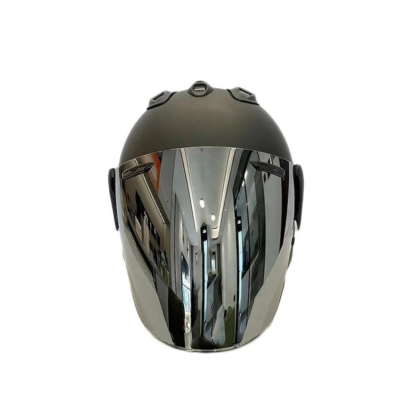 Casque Noir Mat - VZ-RAM - 3/4 ouvert pour l'été