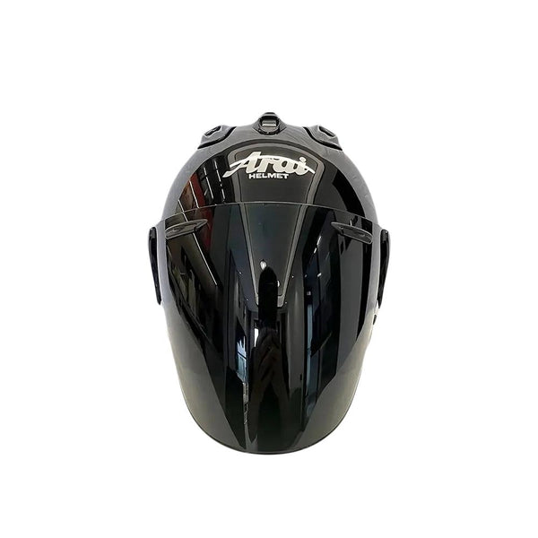 Casque Noir Brillant - VZ-RAM - 3/4 Ouvert pour l'été