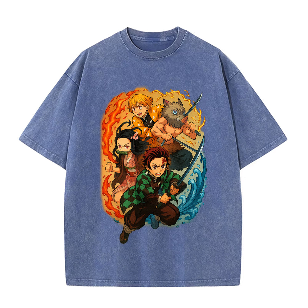 T-shirt Oversize | Demon Slayer | Tanjirō, Nezuko, Zenitsu, Inosuke