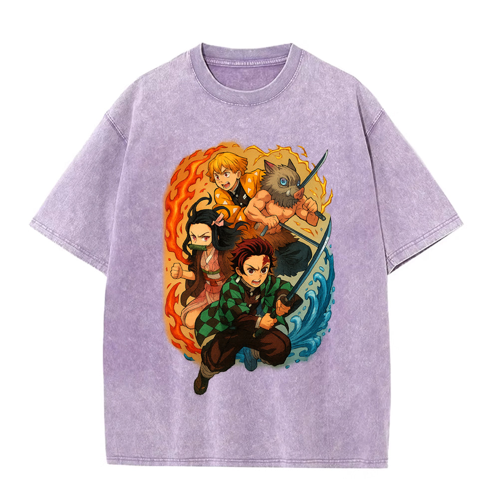 T-shirt Oversize | Demon Slayer | Tanjirō, Nezuko, Zenitsu, Inosuke